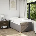 cadre de lit avec matelas Taupe 90x200 cm Tissu