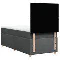 cadre de lit avec matelas Gris foncé 90x200 cm Tissu