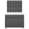 cadre de lit avec matelas Gris foncé 90x200 cm Tissu