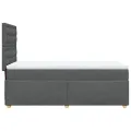 cadre de lit avec matelas Gris foncé 90x200 cm Tissu