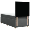 cadre de lit avec matelas Gris foncé 90x200 cm Tissu