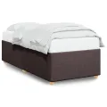 Cadre de lit sans matelas marron foncé 90x200 cm tissu