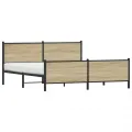 Cadre de lit en métal sans matelas chêne sonoma 180x200 cm
