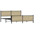 Cadre de lit en métal sans matelas chêne sonoma 180x200 cm