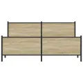 Cadre de lit en métal sans matelas chêne sonoma 180x200 cm