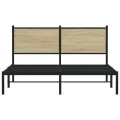 Cadre de lit en métal sans matelas chêne sonoma 150x200 cm