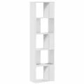 Bibliothèque 5 niveaux blanc 45x23,5x162,5 cm bois d'ingénierie