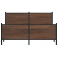Cadre de lit en métal sans matelas chêne marron 160x200 cm