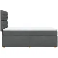 cadre de lit avec matelas Gris foncé 90x200 cm Tissu
