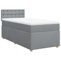 cadre de lit avec matelas Gris clair 90x200 cm Tissu