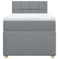 cadre de lit avec matelas Gris clair 90x200 cm Tissu