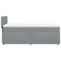 cadre de lit avec matelas Gris clair 90x200 cm Tissu