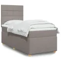 cadre de lit avec matelas Taupe 90x200 cm Tissu