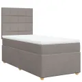 cadre de lit avec matelas Taupe 90x200 cm Tissu