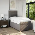 cadre de lit avec matelas Taupe 90x200 cm Tissu