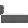 cadre de lit avec matelas Gris foncé 90x200 cm Tissu