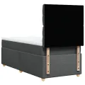 cadre de lit avec matelas Gris foncé 90x200 cm Tissu