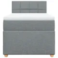cadre de lit avec matelas Gris clair 90x200 cm Tissu