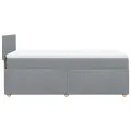 cadre de lit avec matelas Gris clair 90x200 cm Tissu