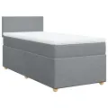 cadre de lit avec matelas Gris clair 90x200 cm Tissu