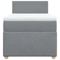 cadre de lit avec matelas Gris clair 90x200 cm Tissu