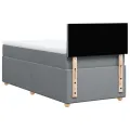 cadre de lit avec matelas Gris clair 90x200 cm Tissu