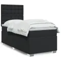 cadre de lit avec matelas Noir 90x200 cm Similicuir