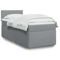 cadre de lit avec matelas Gris clair 90x200 cm Tissu