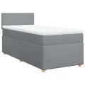 cadre de lit avec matelas Gris clair 90x200 cm Tissu