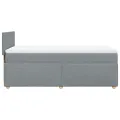 cadre de lit avec matelas Gris clair 90x200 cm Tissu