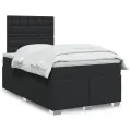 cadre de lit avec matelas noir 120x190 cm similicuir