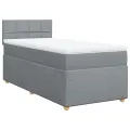 cadre de lit et matelas Gris clair 90x190 cm Tissu