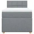 cadre de lit et matelas Gris clair 90x190 cm Tissu