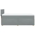 cadre de lit et matelas Gris clair 90x190 cm Tissu