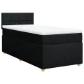 cadre de lit avec matelas Noir 90x190 cm Tissu