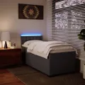 cadre de lit avec matelas Gris 90x190 cm Similicuir