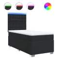 cadre de lit avec matelas noir similicuir