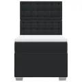 cadre de lit avec matelas noir similicuir