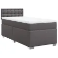 cadre de lit avec matelas Gris 90x190 cm Similicuir