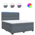 cadre de lit et matelas Gris foncé 180x200cm Velours
