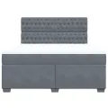 cadre de lit et matelas Gris foncé 180x200cm Velours