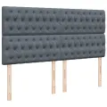cadre de lit et matelas Gris foncé 180x200cm Velours