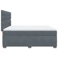 cadre de lit et matelas Gris foncé 180x200cm Velours