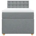 cadre de lit et matelas Gris clair 90x190 cm Tissu