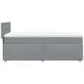 cadre de lit et matelas Gris clair 90x190 cm Tissu