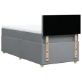 cadre de lit et matelas Gris clair 90x190 cm Tissu