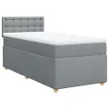 cadre de lit et matelas Gris clair 90x190 cm Tissu