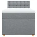 cadre de lit et matelas Gris clair 90x190 cm Tissu