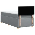 cadre de lit et matelas Gris clair 90x190 cm Tissu