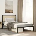 Cadre de lit en métal sans matelas chêne sonoma 100x200 cm